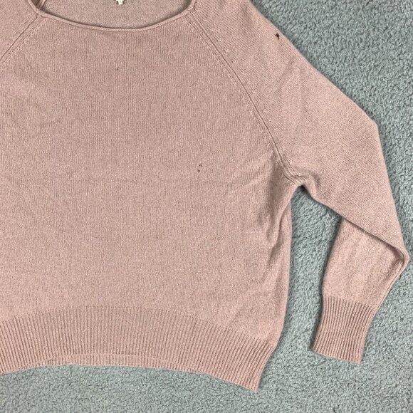 NakedCashmere Tulip Sweater Womens XS Pink Cashmere Off the Shoulder FLAWS - Picture 5 of 16